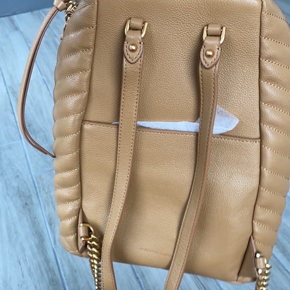 NWOT Rebecca Minkoff Edie Small Quilted Leather Backpack Bag Cool Tan AUTHENTIC - Picture 7 of 10